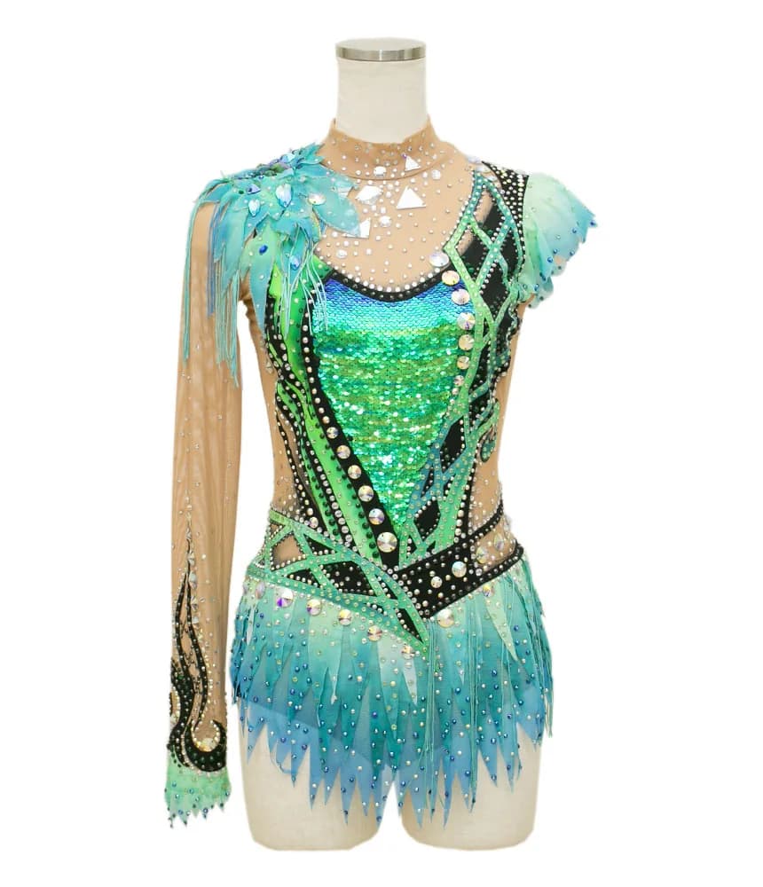 グラデーションデザインのオーダーメイド制作例 - 新体操レオタード | MASH Leotard