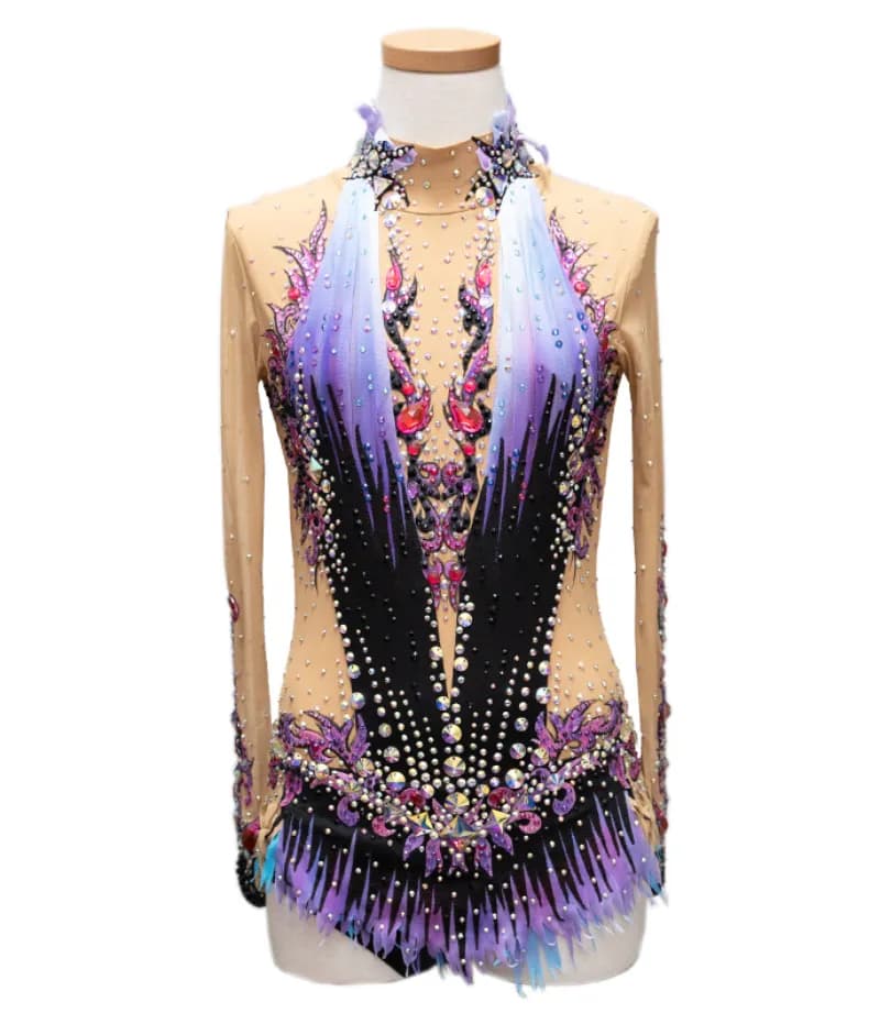 Amelia パープル×ピンクグラデーション 新体操レオタード | MASH Leotard