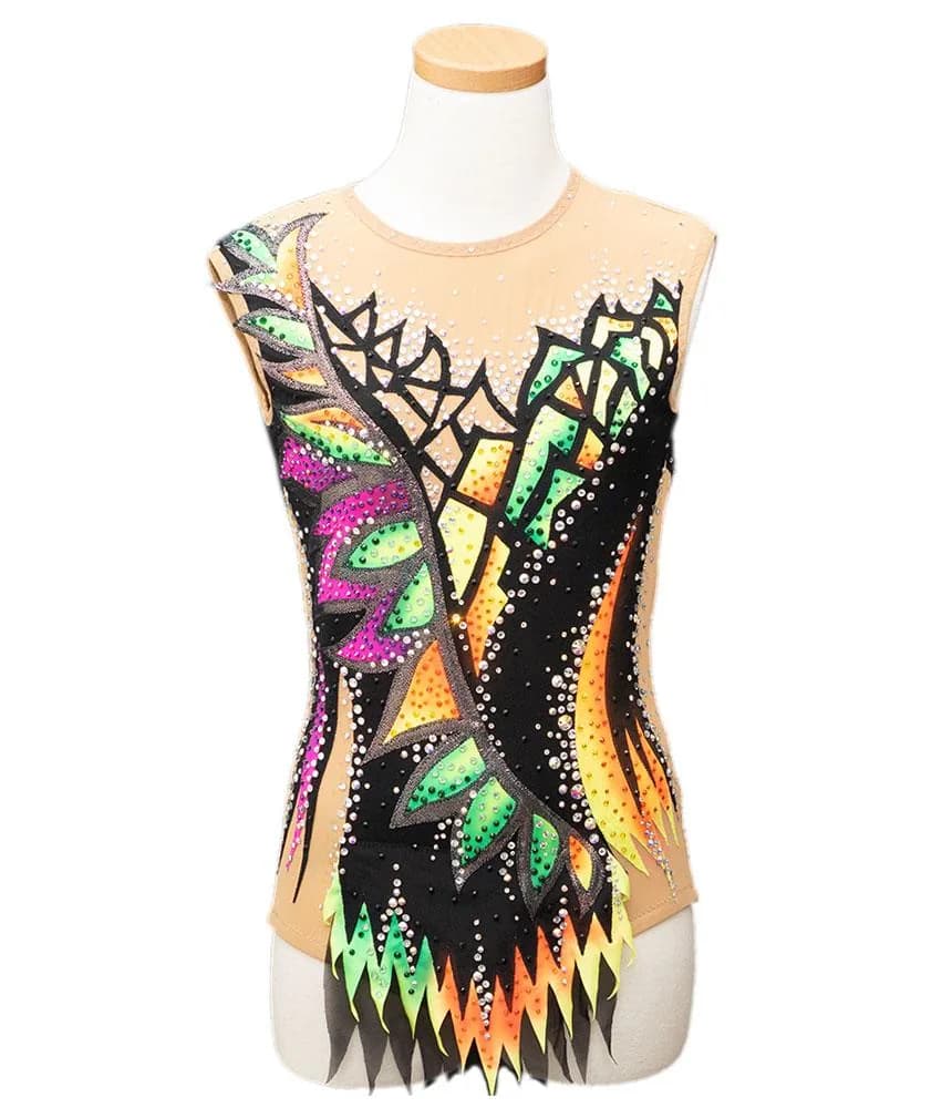 Janet ネイビー×シルバーエレガント 新体操レオタード | MASH Leotard